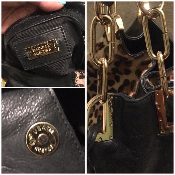 👑✅PRICE FIRM✅Badgley Mischka Leopard Leather Bag - Picture 4 of 12